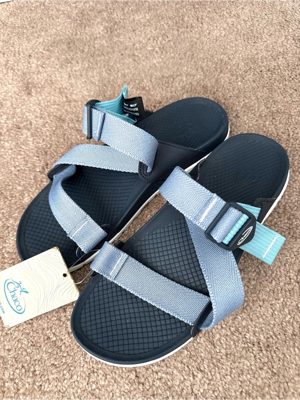Chaco Lowdown Slide Sport Sandals Sky/Dusty Blue Adjustable Strap Casual Outdoor